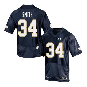 Notre Dame Fighting Irish Men's Jahmir Smith #34 Navy Under Armour Authentic Stitched Big & Tall College NCAA Football Jersey YBS3499BV